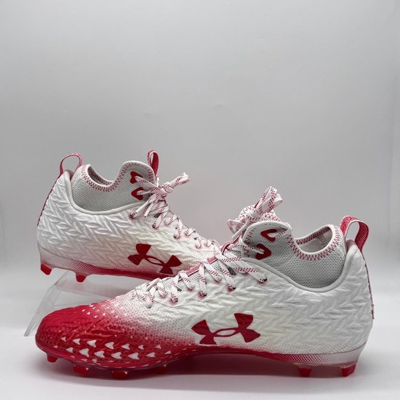 Under Armour Spotlight Clone 3.0 MC Football Cleats White Red Mens Size 15 main image 10